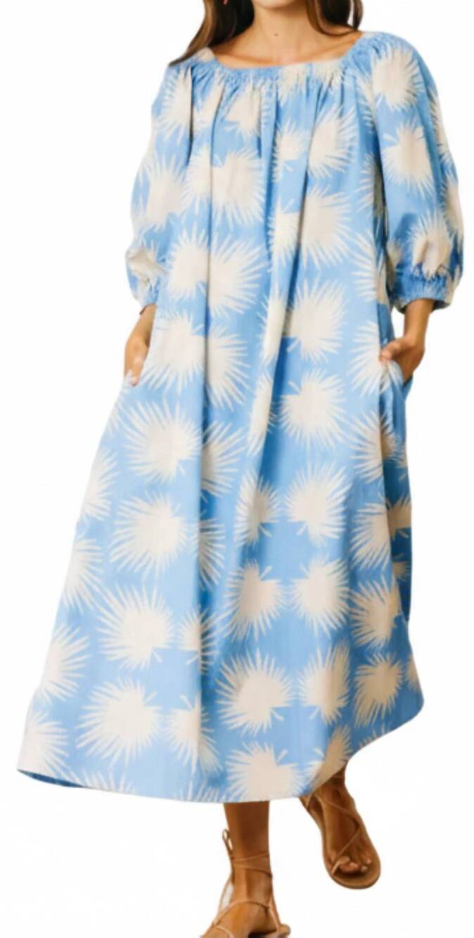 NEW SUNSHINE TIENDA women's ace palm dress in blue